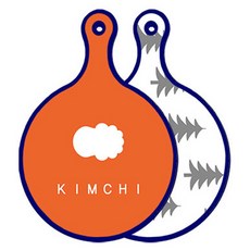 로엠디자인 블루에디션 양면 원형 서빙 도마 김치주황, 숲패턴3, 1개