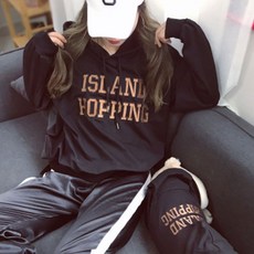 지와이에이펫 S&H ISLAND HOPPING 후드 견주 커플룩, 블랙