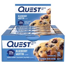 [쿠팡 직수입] 퀘스트뉴트리션 프로틴 바, 60g, 12개입, 블루베리 머핀(Blueberry Muffin)