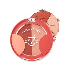 치카이치코 원터치 뺨뺨 듀오 블러셔 5g, 04호 화르륵 장밋빛 모닥불, 1개