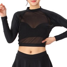 더시럽 여성용 예티 시쓰루 티, 블랙