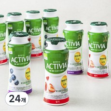 풀무원다논 액티비아 병 딸기 x 4p + 블루베리 x 4p 세트, 130ml, 24병