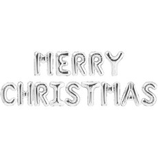 파티팡 은박풍선세트 MERRY CHRISTMAS, 실버, 1세트