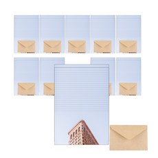 삼육오데이 디자인 편지지 높은빌딩 20p + 봉투 10p 세트, 혼합 색상, 1세트