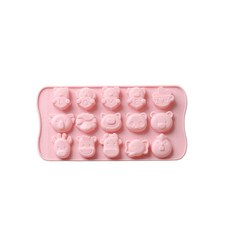 YN 動物造型矽膠製冰模具 SY191, 粉色的, 1入