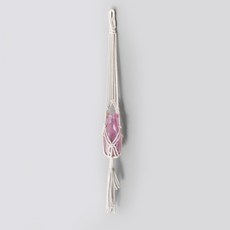 블루밍앤미 컬러유리병 & 마크라메행잉 세트, 핑크