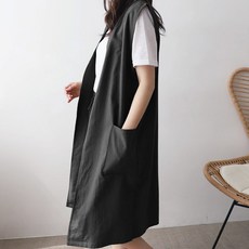 보리맘 린넨 롱 조끼 임부복 J02