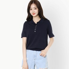 르샵 여성용 소매 트임 카라 앞단추 시보리 니트