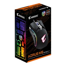 기가바이트 AORUS M5 RGB Fusion 게이밍 마우스 GM-AORUS M5, 무광블랙
