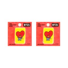 라인프렌즈 BT21 3단 스탬프 2p, 타타, 혼합 색상