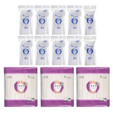 Living Well 竹筷 100入 3包+塑膠叉子 10入 2包+塑膠湯匙 10入 8包, 1套