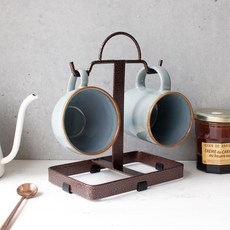 체리하우스 국산 디몬 철제 2P 머그잔 걸이, 브라운, 1개