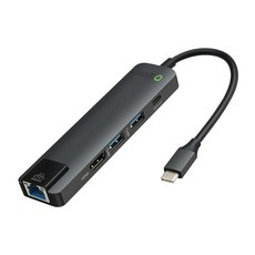모비큐 애플맥북C타입 5 in 1 HDMI USB3.0 허브 EM-ACH51P, 혼합 색상