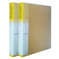 칼라 링화일 인덱스 3공 A4 80매, 노랑색, 2개
