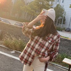난닝구 여성용 체키즈 누빔체크남방