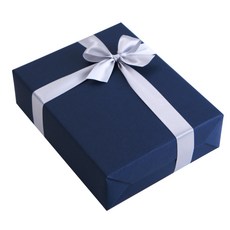 고급 엠보싱 포장지 50 x 70 cm 4p + 25mm 공단리본 9.1m, 포장지(딥블루), 리본(실버), 1세트