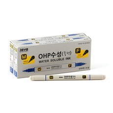 자바펜 OHP 수성사인펜 MF, 파랑, 24개