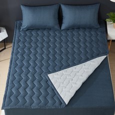 보드래 퍼펙트 침대커버 + 패드세트, 로열블루