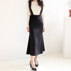 세이스타일 멜빵 롱 세미 스커트