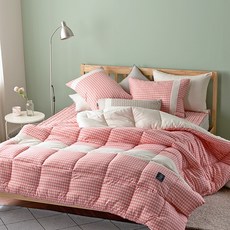 레오나 코니 세미 마이크로 차렵이불세트, 핑크