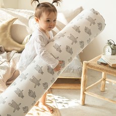 데코뷰 리틀허니베어 원통쿠션 솜포함, 블랙 + 화이트