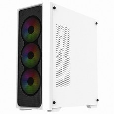 브라보텍 SWORD S830 RGB 타이탄 글래스 데스크탑 미들타워 케이스 화이트, 단일상품