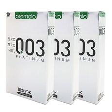 오카모토 0.03 플레티늄 초박형 콘돔 랜덤발송, 10개입, 3개