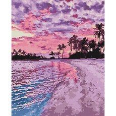 아트조이 DIY 보석 십자수 캔버스형 50 x 40 cm, 아름다운 해변, 1개