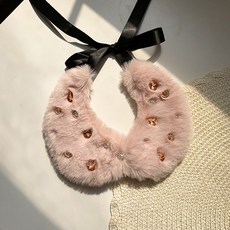 유앤펫 반려동물 큐빅 퍼 스카프 L, 핑크, 1개