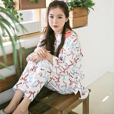 레씨 여성용 코코드림 춤추는 리본 투피스 파자마 세트