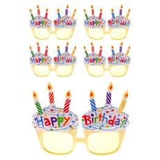 생일컵 케익 안경, 옐로우, 5개