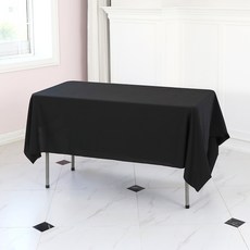 에스엠파티 박음질 마감 행사용 테이블보, 블랙, 6인(270 x 155cm)