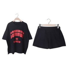 클릭앤미 여성용 커먼요 반팔 트레이닝 상하의 세트
