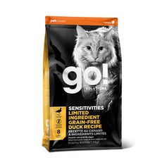 go 전연련용 솔루션 LID 레시피 고양이 건식 사료, 오리, 7.26kg, 1개