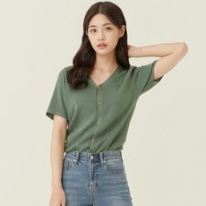 로엠 여성용 베이직 반팔 V넥 가디건