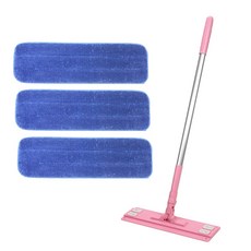 에이클린 청소밀대걸레 중형 핑크 + 루프패드 3매, 1세트