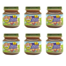 EARTH'S BEST 孩童副食品泥, 蘋果藍莓口味, 113g, 6罐