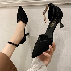 올나인 트임 발목 스트랩 하이힐 6cm