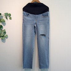 이얀 임산부용 컷팅 얇은 여름청바지