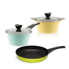키친웰 벨로스 냄비 프라이팬세트, 혼합색상, 양수 20cm + 편수 18cm + 프라이팬 28cm