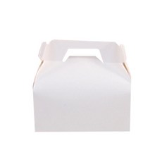 무지 조각케이크 손잡이 상자 소, 흰색, 50개