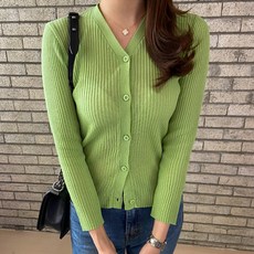 여성용 샤프린 린넨 가디건