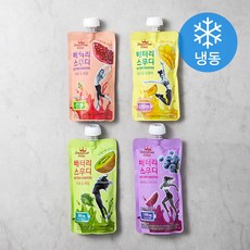 스무디킹 배터리스무디 망고 & 단호박 200g + 키위 & 케일 200g + 석류 & 캐롯 200g + 블루베리 & 자색고구마 200g 세트 (냉동), 1세트
