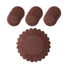 플라이토 실리콘 레이스 컵받침 10p, 브라운, 10개