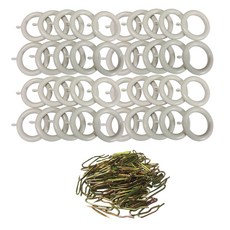 SUNDECO 窗簾環 40入 25mm+不鏽鋼S型勾針 40入, 軟橡木, 1套