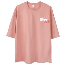 벤힛 남녀공용 HE SHE 오버핏 반팔티셔츠 She