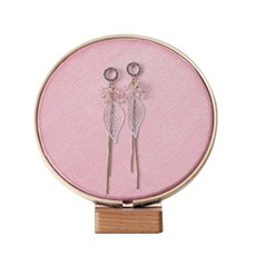 더플로우컴퍼니 북유럽 원형 귀걸이 디스플레이 거치대 핑크 16cm, 1개