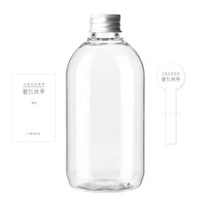 투명 페트병 ARB330 + 실버캡 + 스티커 N4S, 330ml, 10세트