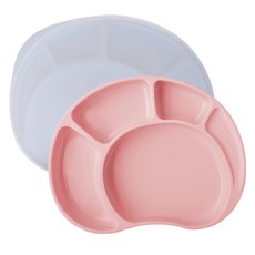 베니앙 유아 실리콘 흡착식판 + 뚜껑, 핑크