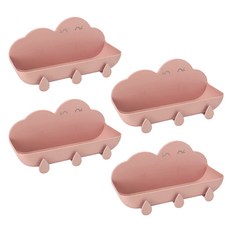 블럭마트 구름모양 욕실선반, 핑크, 4개